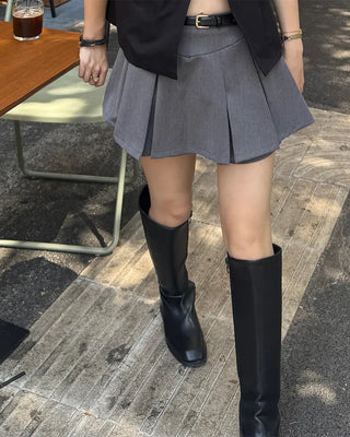 Leather long boots