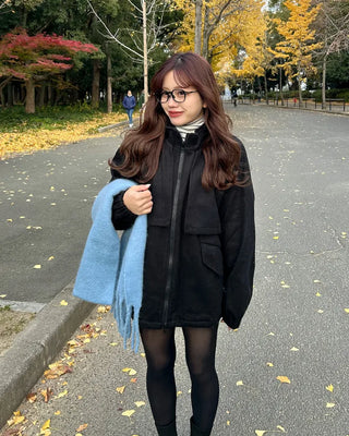 Drawstring zip jacket