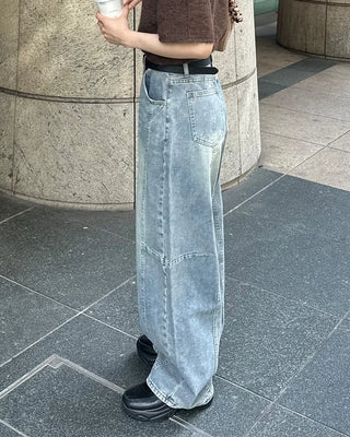 Side yoke seam wide jeans