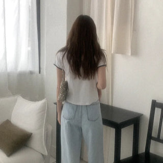 Modal bicolor short-sleeved T-shirt