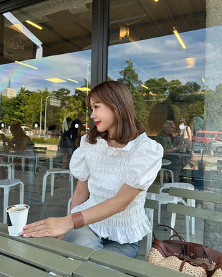 Smoked Frill Puff Blouse
