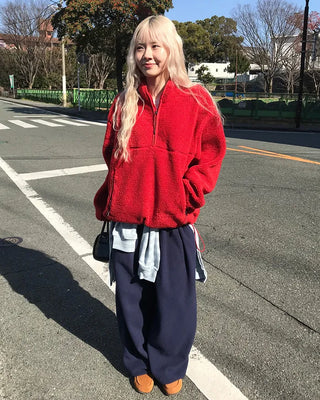 Waist String Fleece Jogger Pants