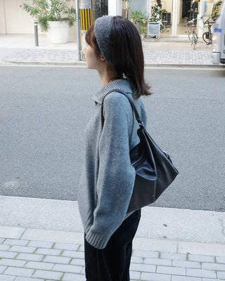 Crop Half Knit Zip