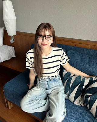 Striped short-sleeved knit
