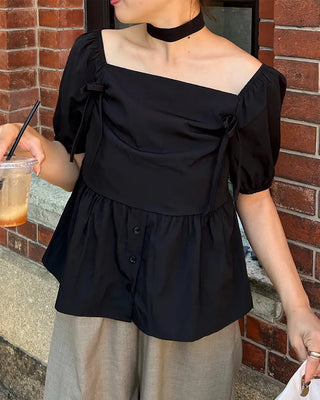 Choker Square Puff Blouse