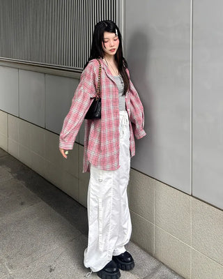Wide-fit pants with string waistband