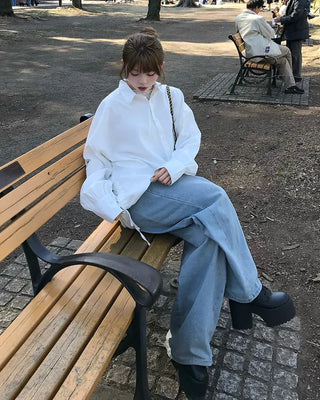 Oversized drawstring shirt