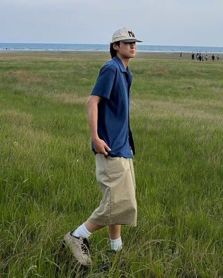 Pocket collar short-sleeved shirt