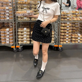Ribbon print T-shirt