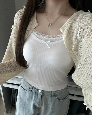 Ribbon lace detail camisole