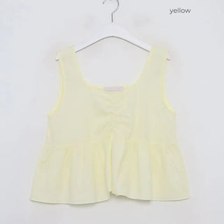 Shirred sleeveless blouse