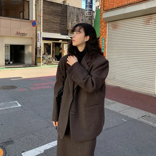 [Quilted Lining] Oversized Wool Jacket