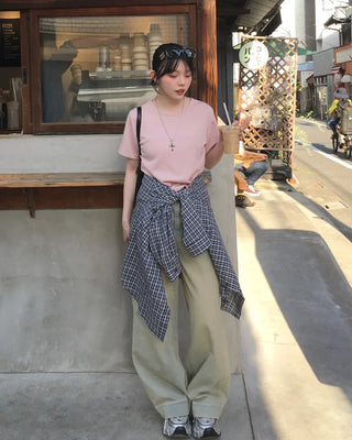 Round neck short-sleeve T-shirt