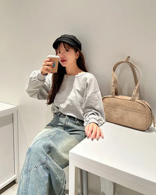 Suede Square Shoulder Bag