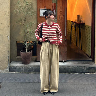 Striped bouclé cardigan