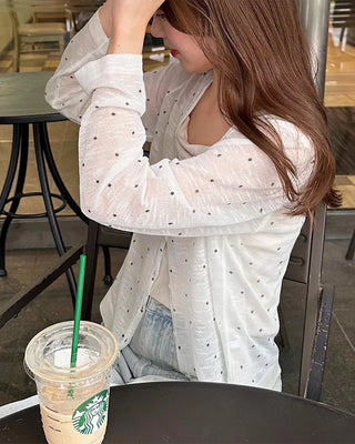 See-through polka dot summer cardigan