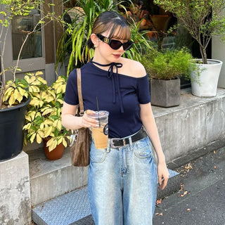 Unbalanced Strap T-Shirt