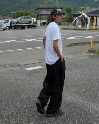Two-pleat wide slacks