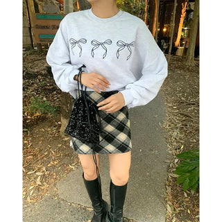 Cross-check mini skirt