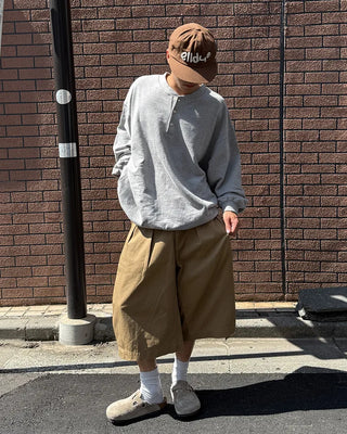 Henley neck sweatshirt