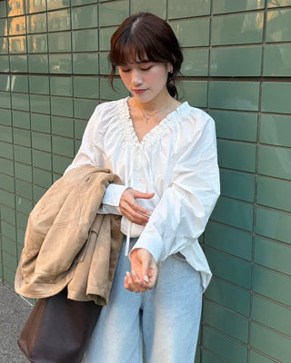 Shirred Ribbon Blouse