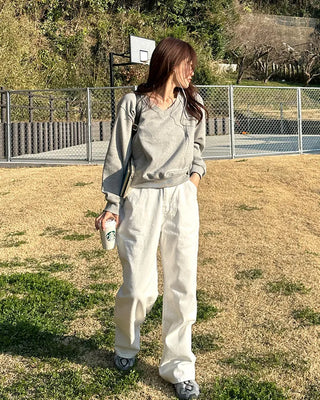 Cotton wide-leg pants