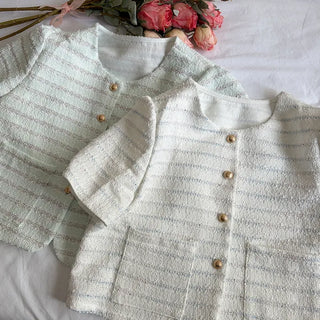 Tweed short-sleeved jacket