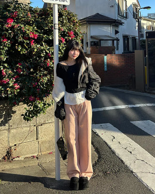 Cubic denim pants
