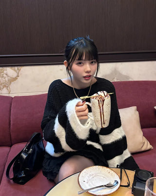 Striped crop knit