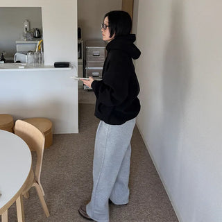 Brushed oversized corduroy hoodie