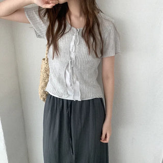 Linen Ribbon Knit Cardigan