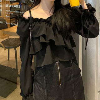 Ruffled Cropped Blouse