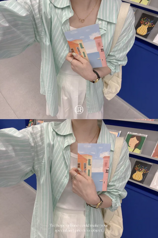 Loose-fit striped shirt (2c)