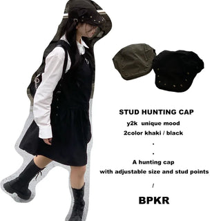 Studded newsboy cap