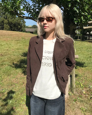 Corduroy short tailored jacket