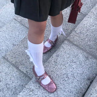 Ribbon detail socks