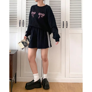 Oversized Two-Ribbon Sweatshirt