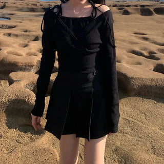 Strap Ribbon Wrap Shirt