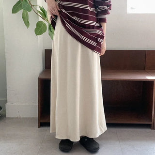 Suede long skirt