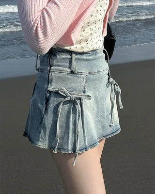 Ribbon pocket mini skirt