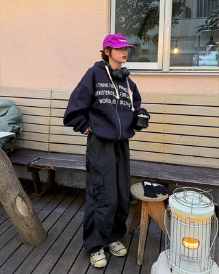 Lettering Hooded Parka