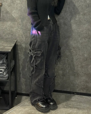 Cargo denim pants