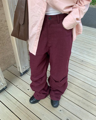 Colored denim wide-leg pants