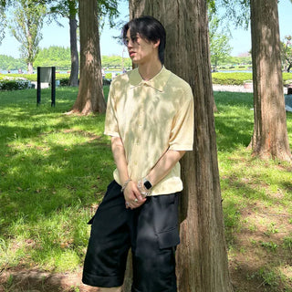 Short-sleeved knit cardigan