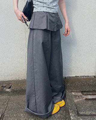 Layered slacks pants