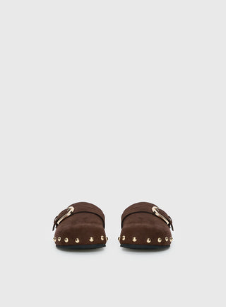 Way Life Goes Stud Detail Clogs Chocolate