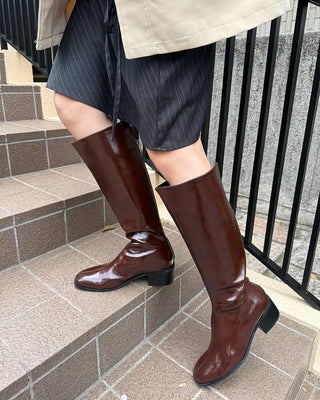 Leather long boots