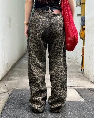 Leopard print cotton pants