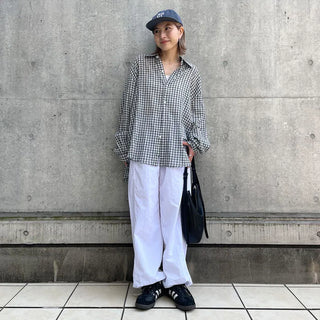 Unisex seersucker check shirt