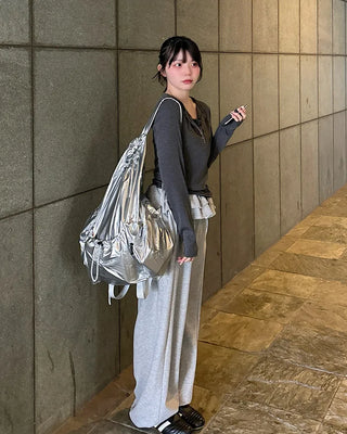 Double frill sweatpants